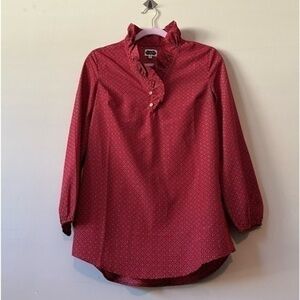 NWT Mud Pie Women's Whitney Ruffle Neck Red Tunic Size S